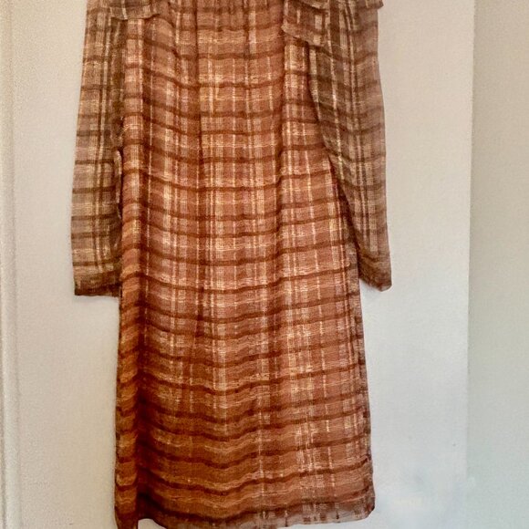 1960s Chiffon Dress with Shoulder bows - Picture 8 of 8